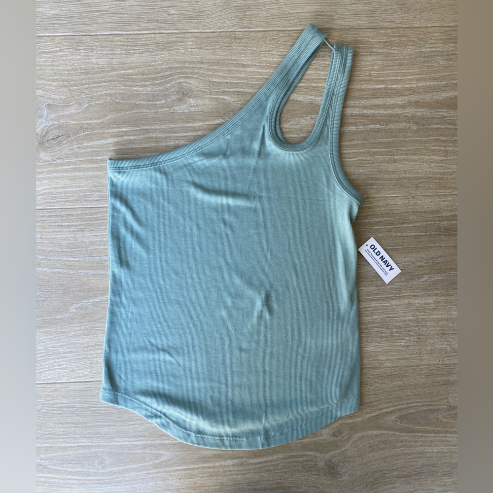 Old Navy - Asymmetrical One Shoulder Sage Tank Top - NWT Size Small